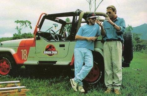 Spielberg and Sam Neill on Jurassic Park
